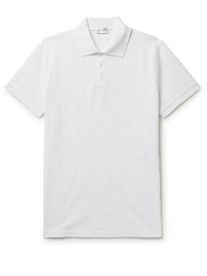 SAINT LAURENT - Slim-Fit Logo-Embroidered Cotton-Piqué Polo Shirt