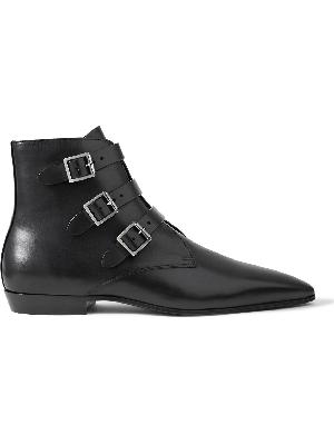 SAINT LAURENT - Buckled Leather Boots