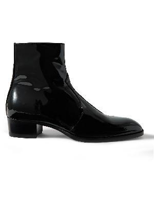 SAINT LAURENT - Wyatt Patent-Leather Boots