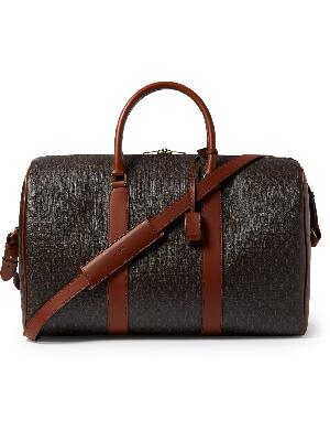 SAINT LAURENT - Le Monogramme 48H Leather-Trimmed Coated-Canvas Duffle Bag - Men - Brown - one size