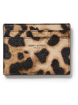 SAINT LAURENT - Leopard-Print Full-Grain Leather Cardholder