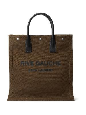 SAINT LAURENT - Noe Leather-Trimmed Logo-Print Canvas Tote Bag