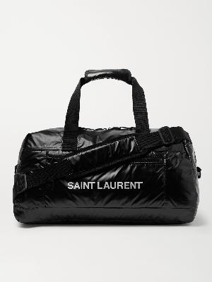 SAINT LAURENT - Logo-Print Glossed-Nylon Duffle Bag