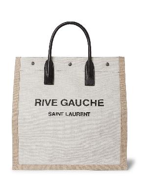 SAINT LAURENT - Noe Leather-Trimmed Logo-Print Canvas Tote Bag