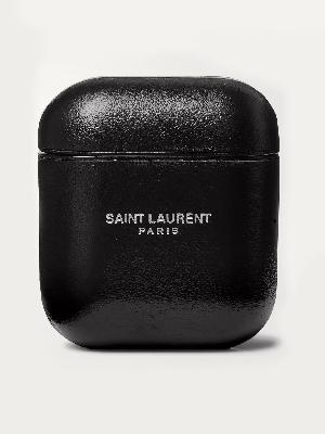 SAINT LAURENT - Logo-Print Leather AirPods Case
