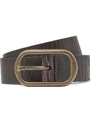 SAINT LAURENT - 3cm Distressed Leather Belt