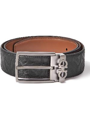 Salvatore Ferragamo - 3.5cm Reversible Debossed Leather Belt