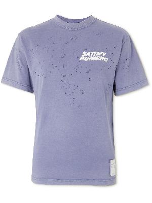 Satisfy - Distressed Logo-Print MothTech Cotton-Jersey T-Shirt