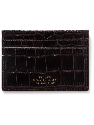 Smythson - Mara Croc-Effect Leather Cardholder