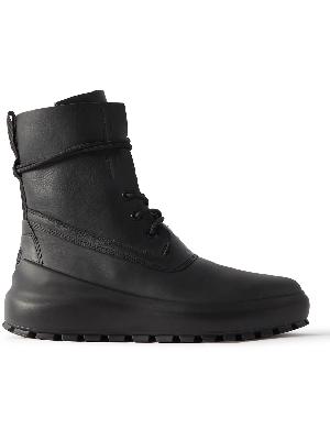 Stone Island Shadow Project - Rubber and Webbing-Trimmed Leather Boots
