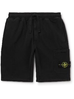 Stone Island - Straight-Leg Logo-Appliquéd Cotton-Jersey Drawstring Shorts
