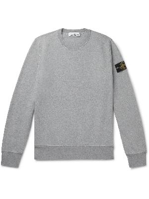 Stone Island - Logo-Appliquéd Mélange Loopback Cotton-Jersey Sweatshirt