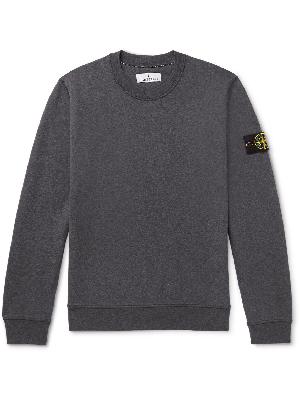 Stone Island - Logo-Appliquéd Mélange Cotton-Jersey Sweatshirt