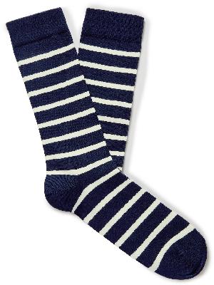 Sunspel - Striped Stretch Cotton-Blend Socks