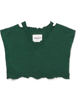 TAKAHIROMIYASHITA TheSoloist. - Cropped Distressed Cotton Sweater Vest