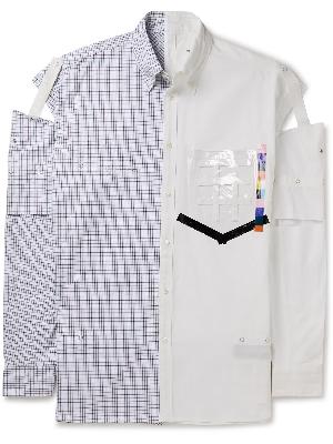 TAKAHIROMIYASHITA TheSoloist. - Button-Down Collar Patchwork Distressed Appliquéd Cotton Shirt