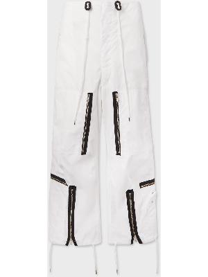 TAKAHIROMIYASHITA TheSoloist. - Wide-Leg Zip-Detailed Appliquéd Canvas Cargo Trousers