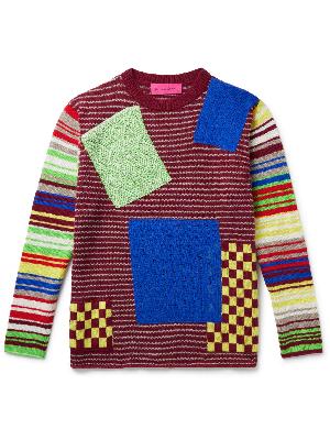 The Elder Statesman - Moyen Patchwork Mercerised Wool and Cashmere-Blend Sweater