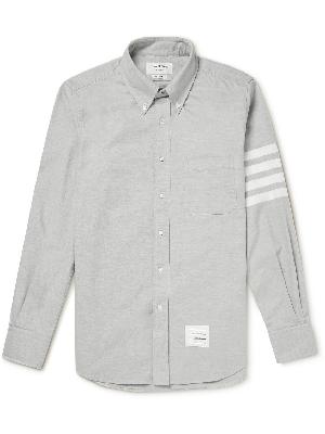 Thom Browne - Button-Down Collar Striped Cotton-Flannel Shirt