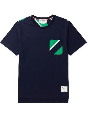 Thom Browne - Logo-Appliquéd Striped Cotton-Jersey T-Shirt