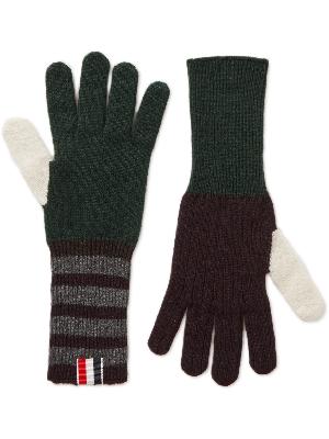 Thom Browne - Striped Cashmere Gloves