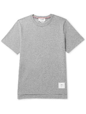Thom Browne - Grosgrain-Trimmed Mélange Cotton-Jersey T-Shirt