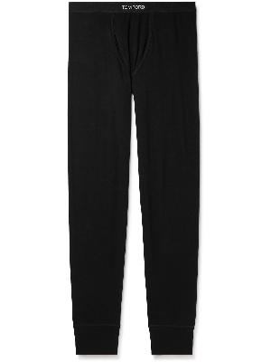TOM FORD - Grosgrain-Trimmed Stretch-Cotton Jersey Long Johns