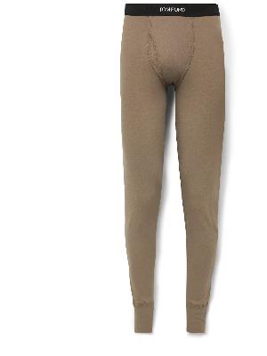 TOM FORD - Grosgrain-Trimmed Stretch-Cotton Jersey Long Johns