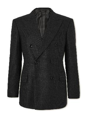 TOM FORD - Cooper Double-Breasted Checked Wool, Mohair and Cashmere-Blend Suit Jacket
