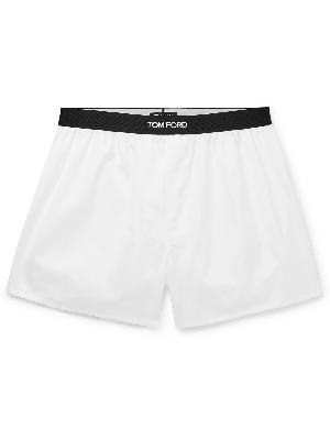 TOM FORD - Grosgrain-Trimmed Cotton Boxer Shorts