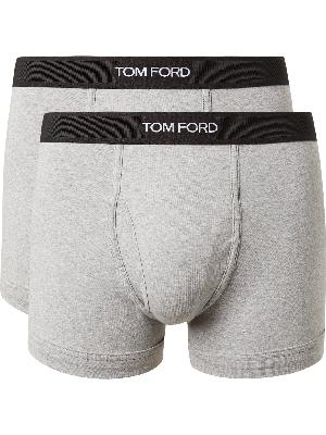 TOM FORD - Two-Pack Mélange Stretch-Cotton Boxer Briefs
