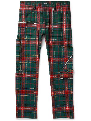 UNDERCOVER - Slim-Fit Checked Wool-Twill Trousers