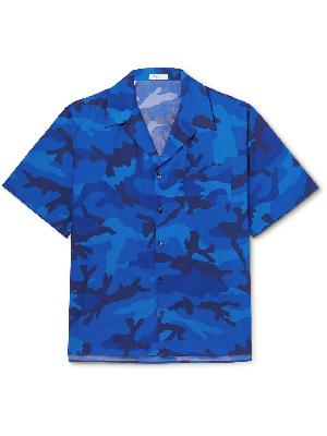 Valentino - Camp-Collar Camouflage-Print Cotton-Poplin Shirt