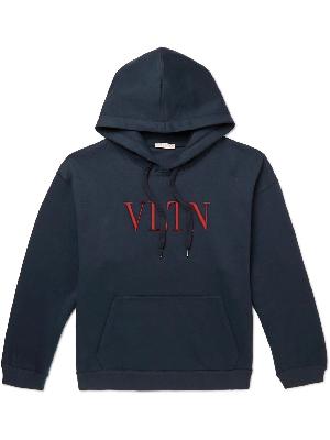 Valentino - Logo-Embroidered Cotton-Blend Jersey Hoodie
