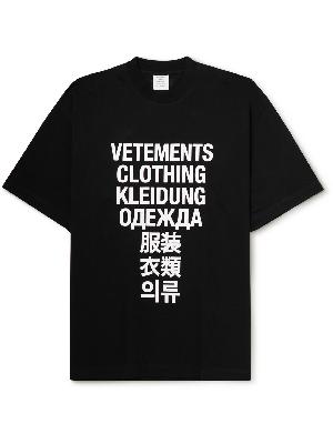 VETEMENTS - Oversized Printed Cotton-Jersey T-Shirt