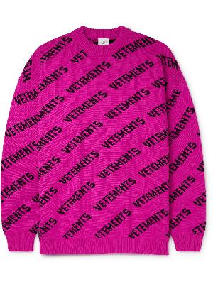 VETEMENTS - Oversized Logo-Jacquard Merino Wool Sweater
