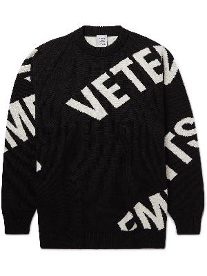 VETEMENTS - Oversized Logo-Jacquard Merino Wool Sweater