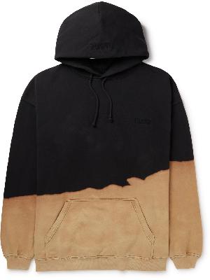 VETEMENTS - Logo-Embroidered Bleached Cotton-Blend Jersey Hoodie