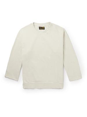 Visvim - Oversized Garment-Dyed Distressed Cotton-Jersey Sweatshirt