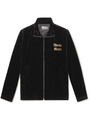 Wacko Maria - Logo-Embroidered Cotton-Velvet Track Jacket