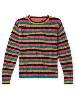 Wales Bonner - Striped Ribbed Wool-Blend Chenille Sweater