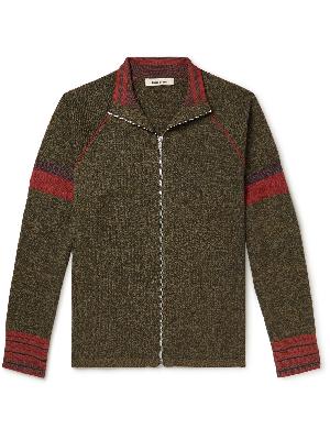 Wales Bonner - Fusion Colour-Block Wool-Blend Zip-Up Sweater