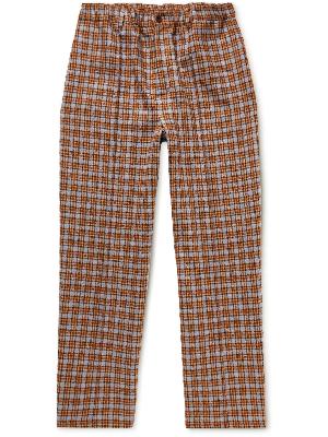 Wales Bonner - Harmonic Wide-Leg Checked Virgin Wool and Mohair-Blend Tweed Trousers