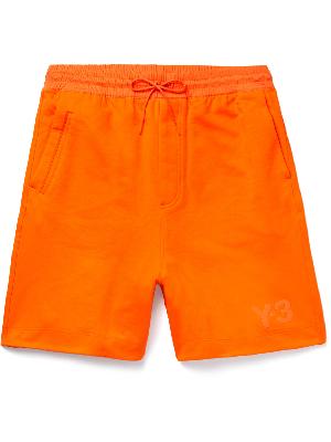 Y-3 - Wide-Leg Poplin-Trimmed Logo-Print Cotton-Jersey Drawstring Shorts