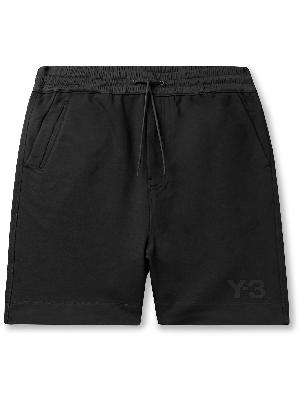 Y-3 - Wide-Leg Shell-Trimmed Loopback Cotton-Jersey Drawstring Shorts