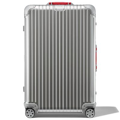 RIMOWA Original Check-In L Twist Suitcase in Silver and Red - Aluminium - 31,2x20,1x10,7"