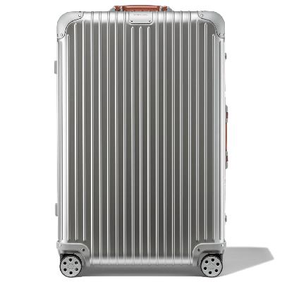 RIMOWA Original Check-In L Twist Suitcase in Silver and Brown - Aluminium - 31,2x20,1x10,7"