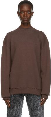032c Brown Heavy Fleece Crewneck Sweater