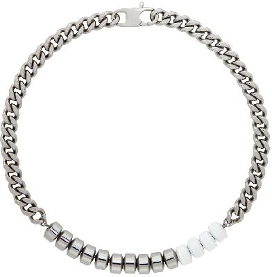 1017 ALYX 9SM Silver & White Merge Candy Charm Necklace