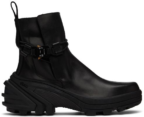 1017 ALYX 9SM Black Leather Buckle Boots